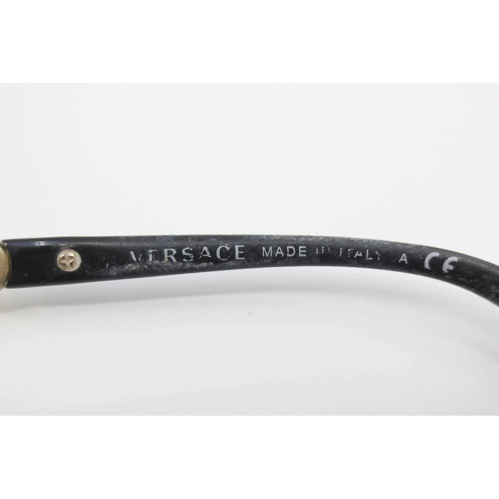Versace Black Gold Medusa Chain Temple Cat Eye Eyeglasses Frames 53-17-140 Italy
